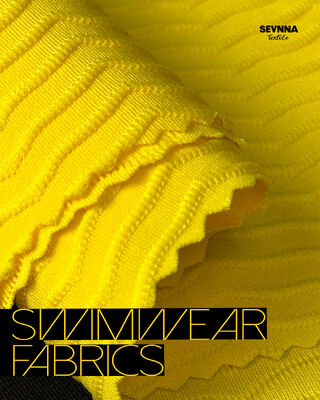 Hochwertiger, strukturierter Schwimmstoff mit 85 % recyceltem Polyester + 15 % Spandex, 125 cm Breite und hoher Haltbarkeit für Bademode