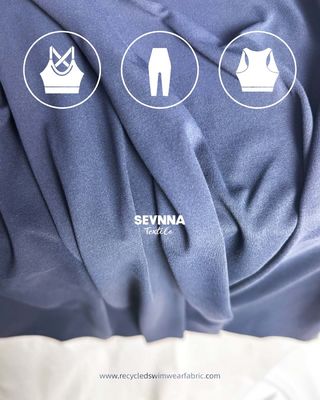 230 gm 77% Biobasiertes Nylon + 23% Schwarzes Spandex Streifen recyceltes Nylongewebe SP7441