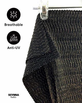 Chlorbeständiges, umweltfreundliches Bademoden-Gewebe mit 69 % recyceltem Nylon, 20 % Lurex und 11 % Elasthan