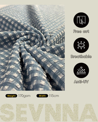 Hochwertiger strukturierter Schwimmstoff mit 115 cm Breite, 170 g/m² Gewicht und stilvollem strukturiertem Muster für Bademode