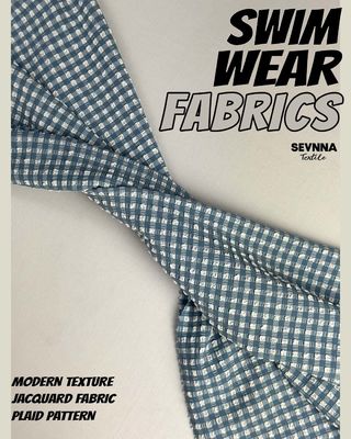 Hochwertiger strukturierter Schwimmstoff mit 115 cm Breite, 170 g/m² Gewicht und stilvollem strukturiertem Muster für Bademode