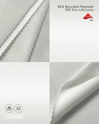 Stretch Lycra Stoff mit 85% recyceltem Polyester, UV-Schutz und Feuchtigkeitsabsaugung für Aktivkleidung und Badekleidung