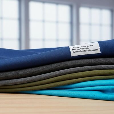 UPF 50+ 4-Wege-Stretchmaschine Waschbare Laufstoffe für langlebige bequeme Kleidung