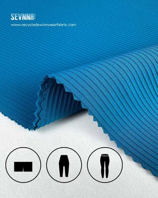 Innovatives recyceltes Lycra-Gewebe mit Hologramm mit Nebelfolien-Metallic-Druck, UV-Schutz LSF 50 und Rundstricktechnologie