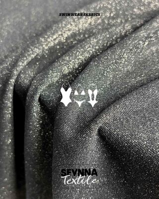 79% Nylon 12% Silber Lurex 9% Spandex Stretch Stoff mit 80000 M pro Tag Versorgungsfähigkeit und weiches komfortables Gefühl