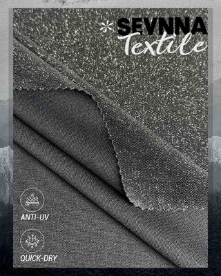 79% Nylon 12% Silber Lurex 9% Spandex Stretch Stoff mit 80000 M pro Tag Versorgungsfähigkeit und weiches komfortables Gefühl