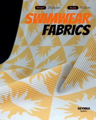 260 g/m² Hochchlorbeständiger, UV-Schutz 50+ strukturierter Badestoff für strapazierfähige Bademode