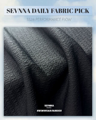 Chlorbeständiger strukturierter Schwimmstoff mit 98 % recyceltem Polyester und UPF 50+ Schutz